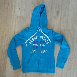 Aeropostale full zip blue hoodie Sweatshirt size M